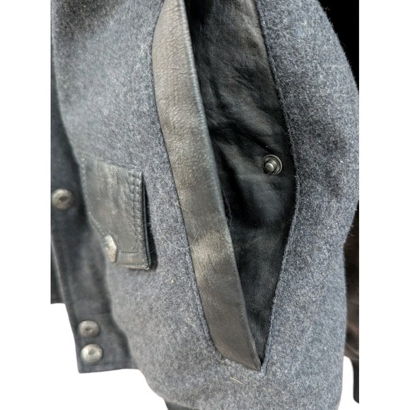 Harley-Davidson Genuine MotorClothes Varsity Jacket 3X Leather Sleeves Gray Wool - Picture 4 of 11